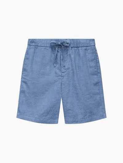 Frescobol Carioca Felipe Linen Shorts In Slate Blue