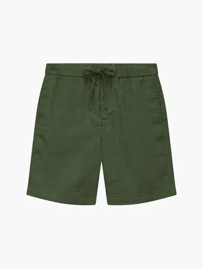 Frescobol Carioca Felipe Linen Shorts In Vineyard Green