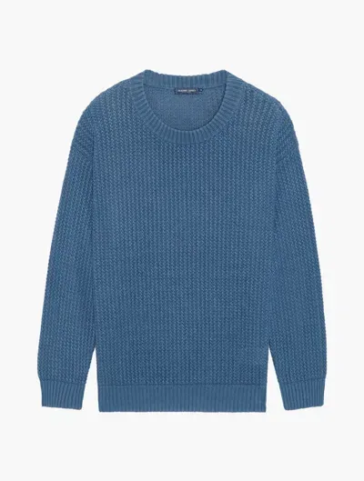 Frescobol Carioca Jardim Linen Sweater In Denim Blue