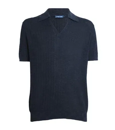 Frescobol Carioca Knitted Joaquim Polo Shirt In Blue