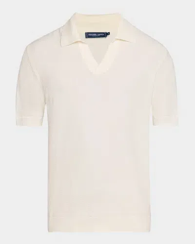 Frescobol Carioca Men's Rino Cotton And Silk Knit Polo Shirt In Ivory