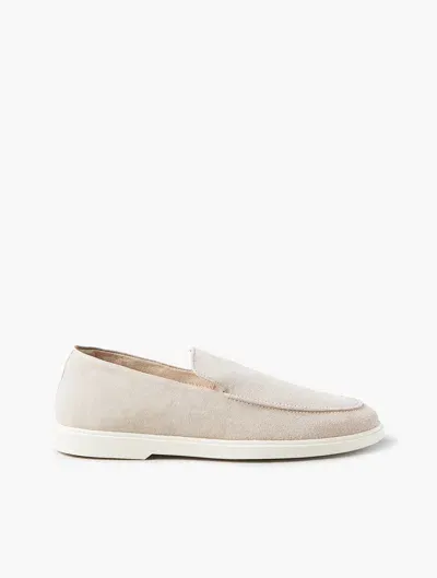 Frescobol Carioca Miguel Suede Loafers In Light Grey