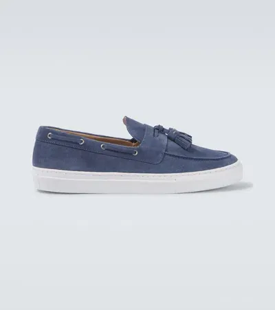 Frescobol Carioca Monta Suede Boat Shoes In Blue