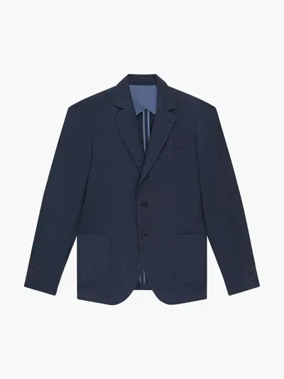 Frescobol Carioca Paulo Linen Blazer In Navy