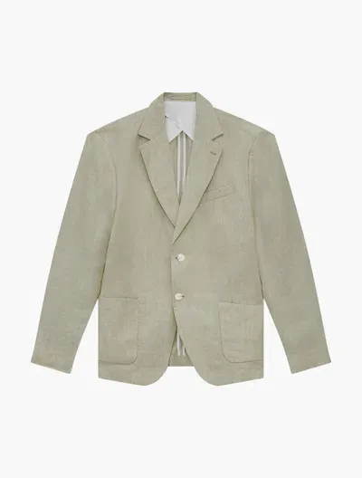 Frescobol Carioca Paulo Linen Blazer In Spinach