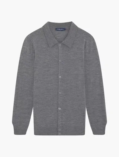 Frescobol Carioca Rino Space Dye Knit Polo In Melange Grey