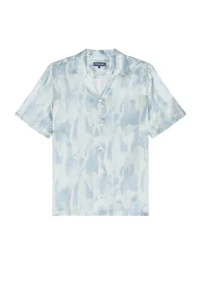 Frescobol Carioca Roberto Seascape Print Silk Shirt In Seafoam