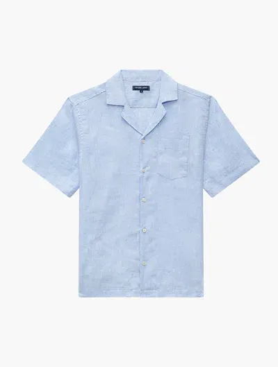 Frescobol Carioca Row Angelo Linen Shirt In Baby-blue