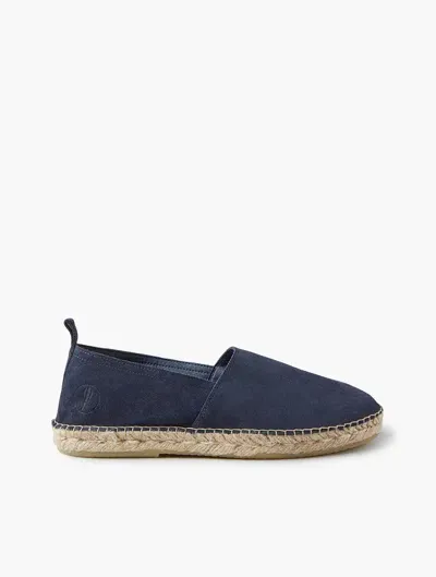 Frescobol Carioca Row Helio Suede Espadrilles In Navy-blue