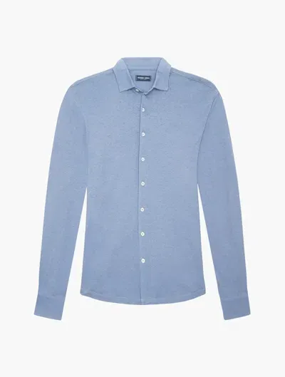 Frescobol Carioca Row Marcio Jersey Shirt In Slate Blue