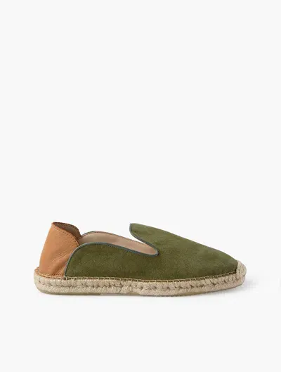 Frescobol Carioca Veluso Suede Espadrilles In Green