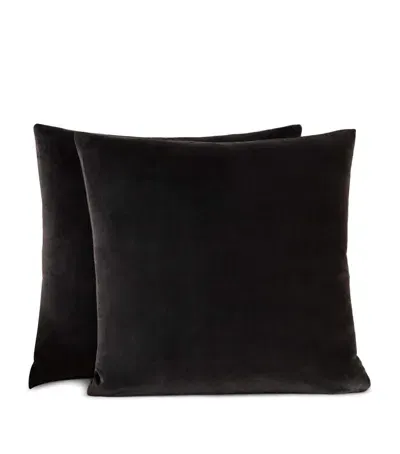 Frette Luxury Velvet Cushion Cover In Grey