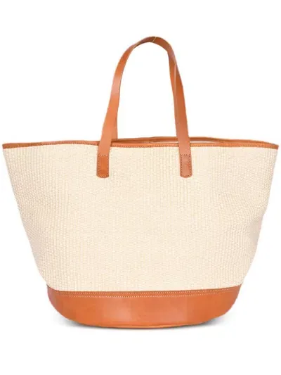 Frette Panelled Beach Bag In 中性色