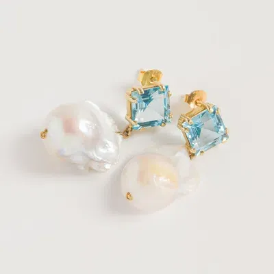 Freya Rose Blue Topaz Baroque Drops