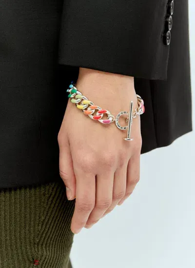 Fry Powers Rainbow Chunky Chain Link Bracelet In Silver