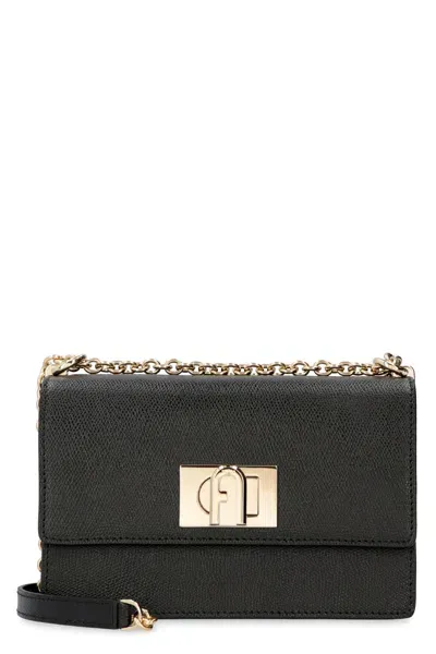 Furla 1927 Leather Mini Crossbody Bag In Black