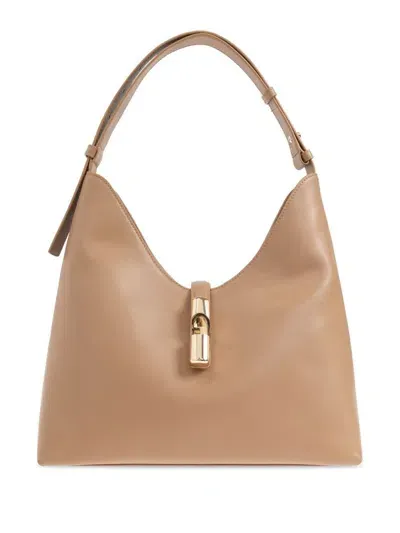 Furla Drop M Hobo Bags In Beige