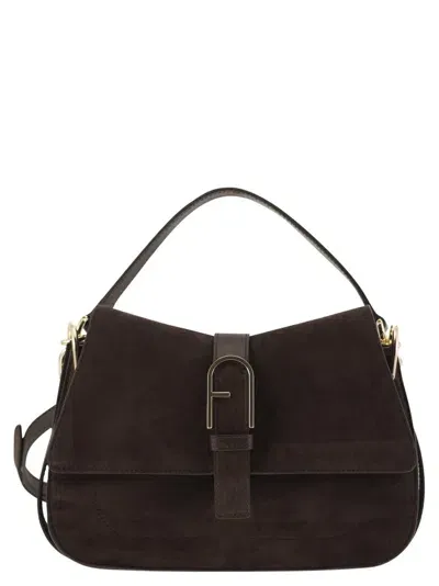 Furla Medium Flow Leather Shoulder Bag In Brown