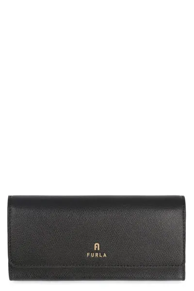 Furla Logo-plaque Continental Wallet In Black