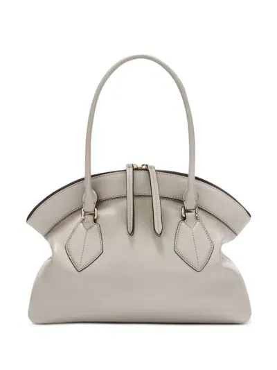 Furla Leather Tote Bag In Neutrals