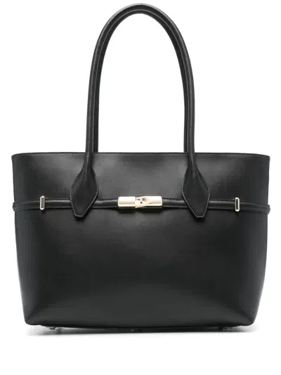 Furla Logo-buckle Tote Bag In Black