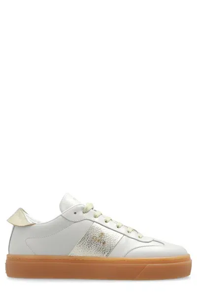 Furla Logo Lettering Sneakers In Beige