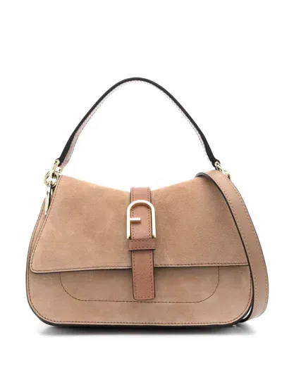 Furla Mini Flow Tote Bag In Brown