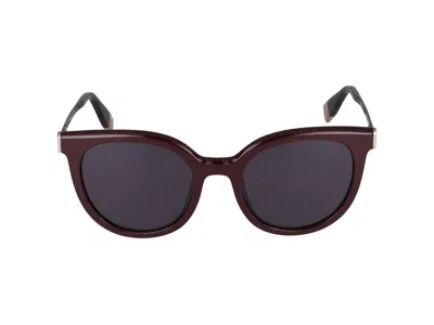 Furla Oval Frame Sunglasses In Red