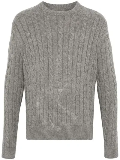 Fursac Cable-knit Sweater In Grey