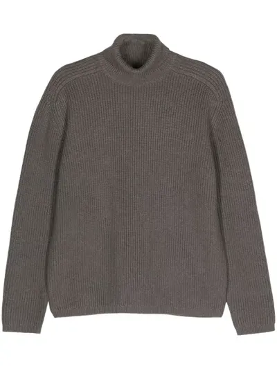 Fursac Chunky-knit Roll-neck Jumper In Grey