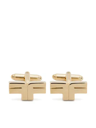 Fursac Logo-plaque Cufflinks In Gold