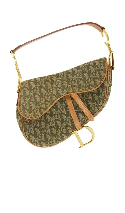 Fwrd Renew Dior Trotter Saddle Bag In Green