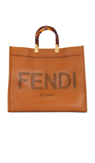 Fwrd Renew Fendi Sunshine Tote Bag In Burgundy