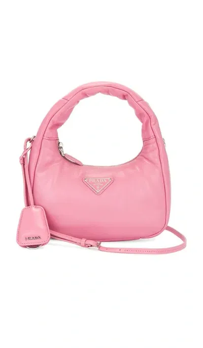 Fwrd Renew Prada Lambskin Hobo Bag In Pink