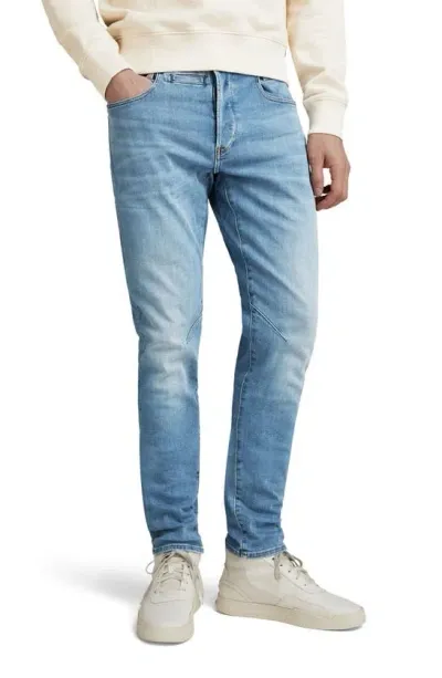 G-star Raw D-staq Slim Fit Jeans In Lt Indigo Aged