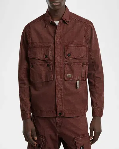 G-star Raw Men's Multi-pocket Utility Overshirt In Faded Autumn Leaves Gd