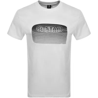 G-star G Star Raw Old Skool Logo T Shirt White