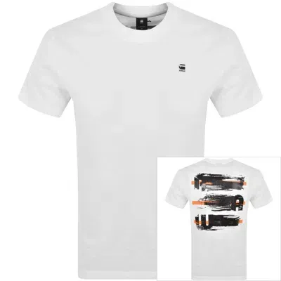 G-star G Star Raw Painted Back T Shirt White