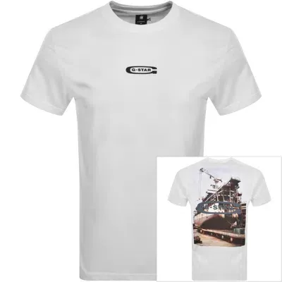 G-star G Star Raw Photo Print T Shirt White