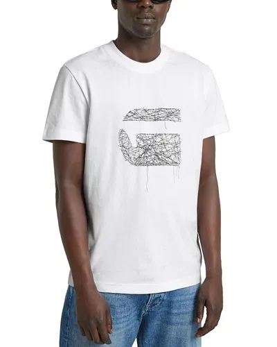 G-star Raw Stitch Burger Cotton Logo Graphic Tee In White