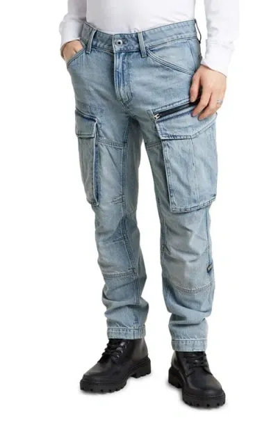 G-star Rovic Zip 3d Tapered Fit Cargo Jeans In Sun Faded Cloudburst