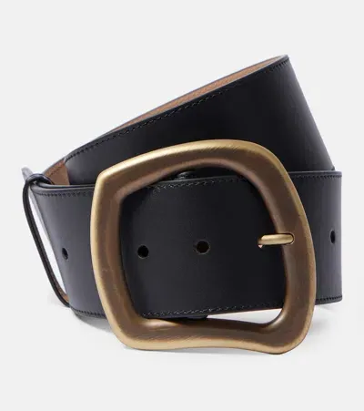 Gabriela Hearst Simone Large Leather Belt In Black