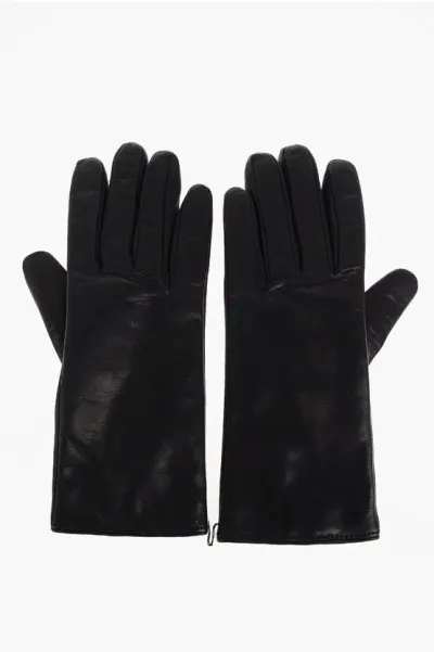 Gala Gloves Solid Color Leather Gloves In Black