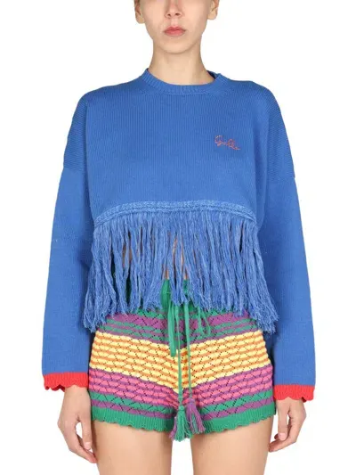 Gallo 1927 Logo Embroidery Sweater In Blue