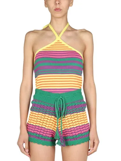 Gallo 1927 Striped Pattern Top In Multicolour