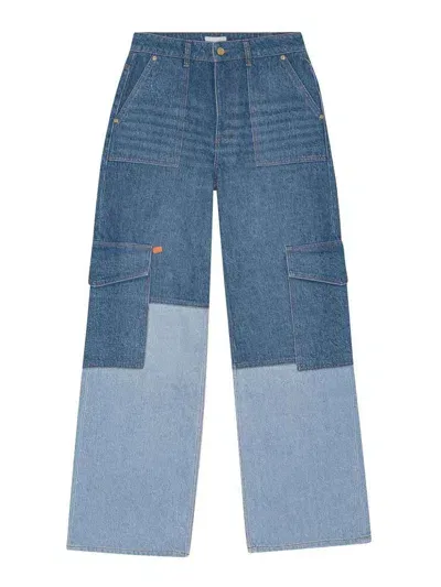 Ganni Angi Jeans Mit Weitem Bein In Blue