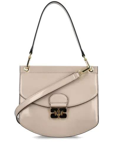 Ganni Apo-g Cross Body Bag In Neutrals