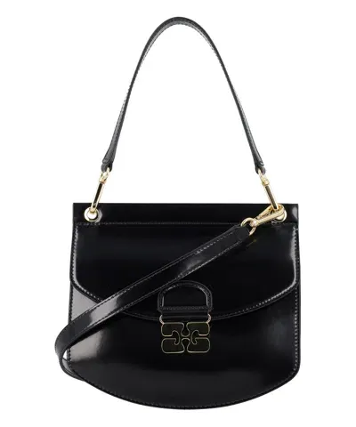 Ganni Apo-g Shoulder Bag In Black