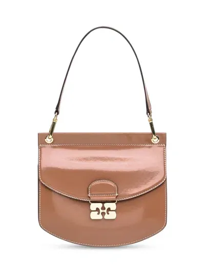 Ganni Apo-g Small Bag In Brown