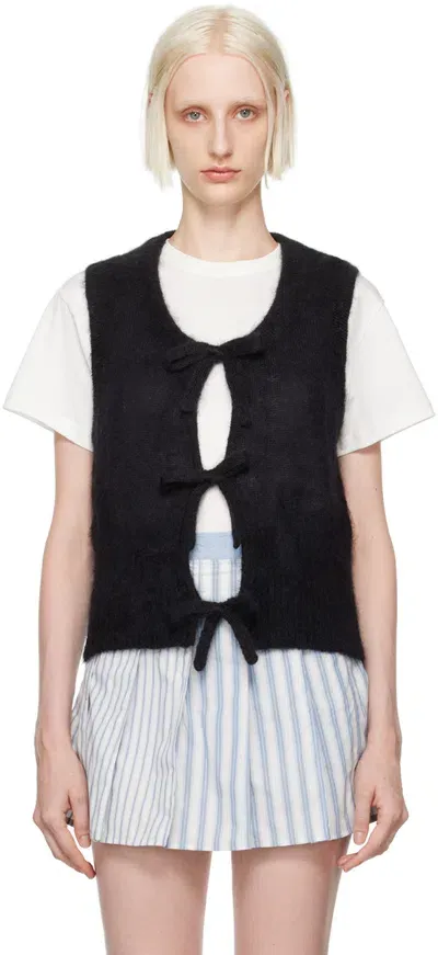 Ganni Black Tie String Vest